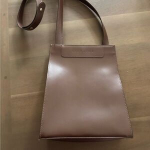 Lamarthe Paris - Brown Leather Crossbody Bag, adjustable strap